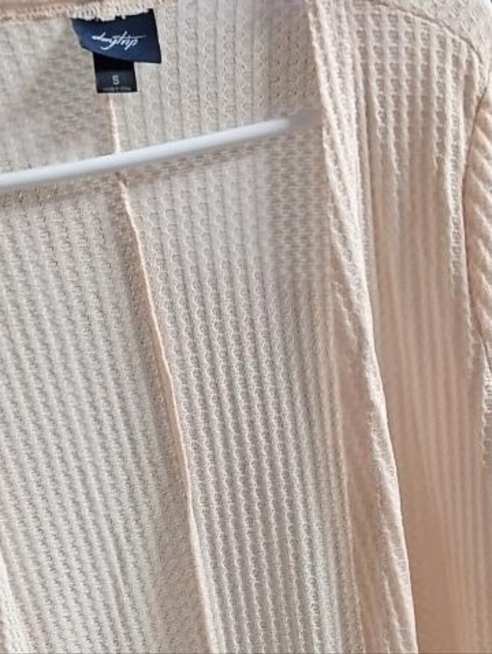 Long Ribbed Button-Front Duster Cardigan - Pale Pink - Picture 2 of 2